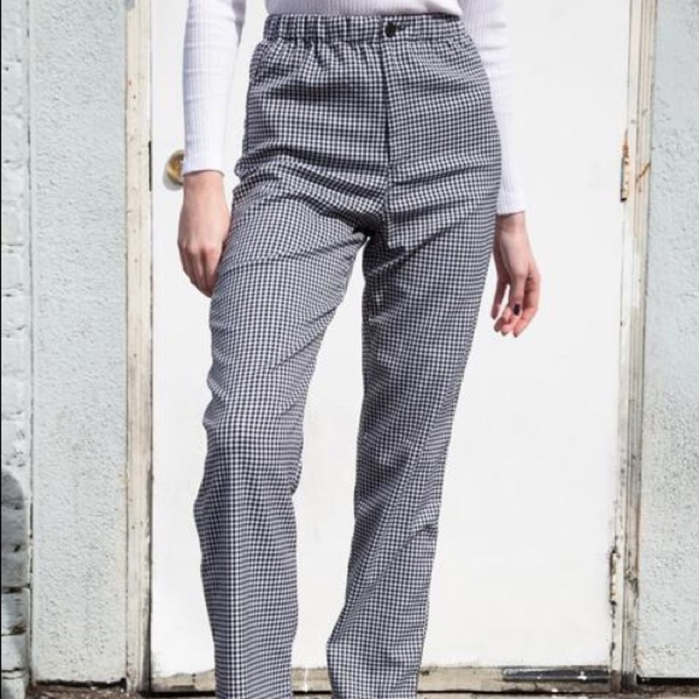 brandy melville black n white gingham tilden pants